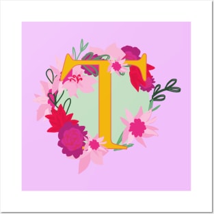 Monogram T, Personalized Initial Posters and Art